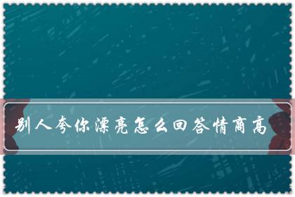 别人夸你漂亮怎么回答情商高（夸人漂亮神评论幽默）-六美集